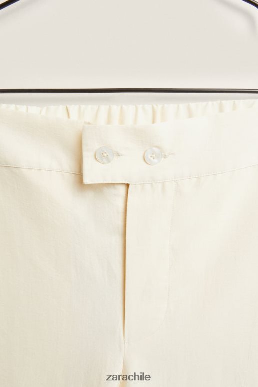 ropa cl Zara mujer pantalones de color liso vainilla JJ06N41803
