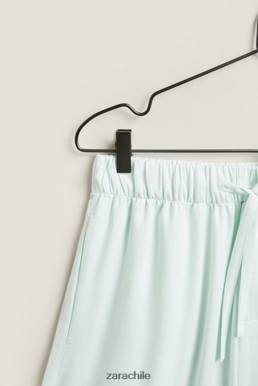 ropa cl Zara mujer pantalones de color liso verde claro JJ06N41800