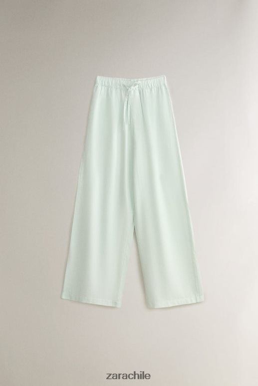 ropa cl Zara mujer pantalones de color liso verde claro JJ06N41800