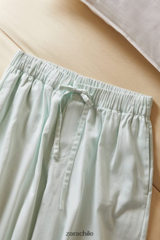 ropa cl Zara mujer pantalones de color liso verde claro JJ06N41800