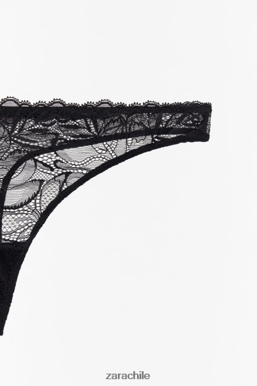 ropa cl Zara mujer tanga de encaje negro JJ06N4827