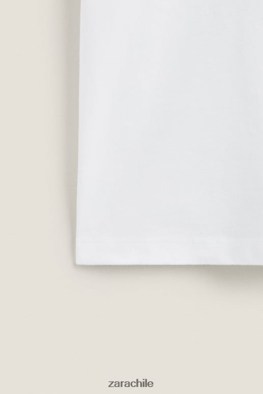 ropa cl Zara mujer top de algodón blanco JJ06N41812