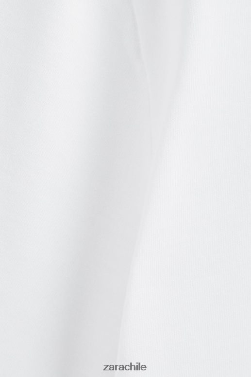 ropa cl Zara mujer top de algodón blanco JJ06N41812