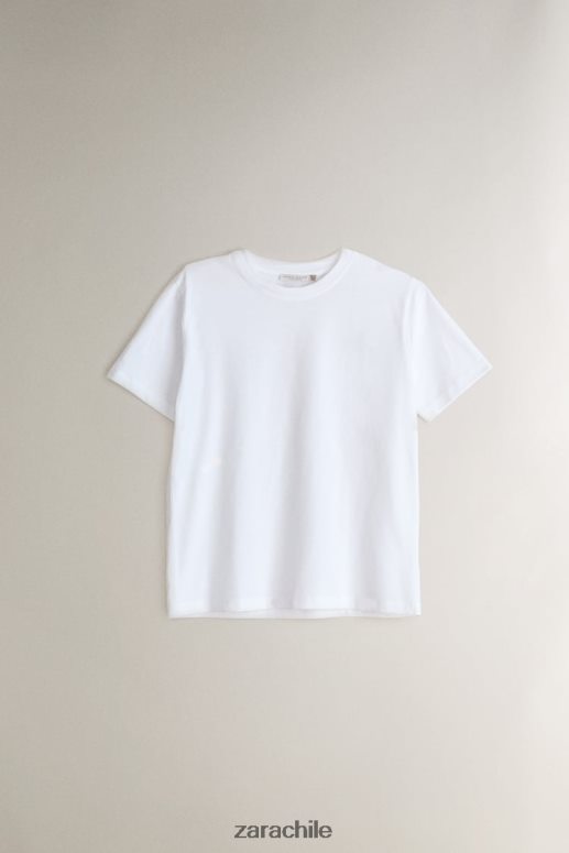 ropa cl Zara mujer top de algodón blanco JJ06N41812