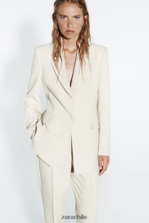 ropa cl Zara mujer blazer con doble botonadura crudo JJ06N4914