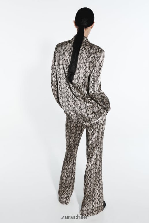 ropa cl Zara mujer pantalones acampanados con estampado animal serpiente JJ06N4911