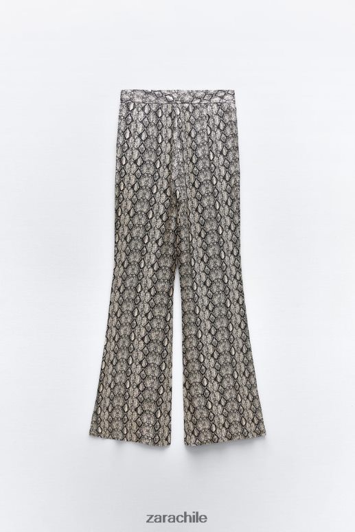 ropa cl Zara mujer pantalones acampanados con estampado animal serpiente JJ06N4911