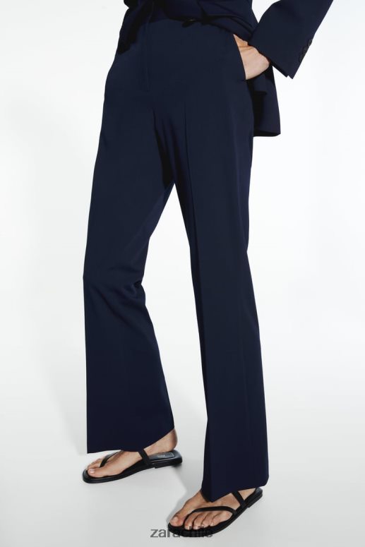 ropa cl Zara mujer pantalones acampanados largos Azul marino JJ06N4885