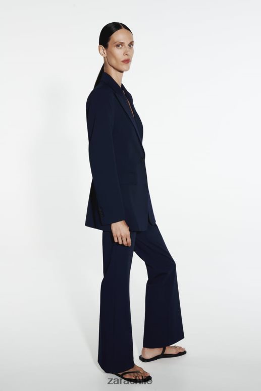 ropa cl Zara mujer pantalones acampanados largos Azul marino JJ06N4885