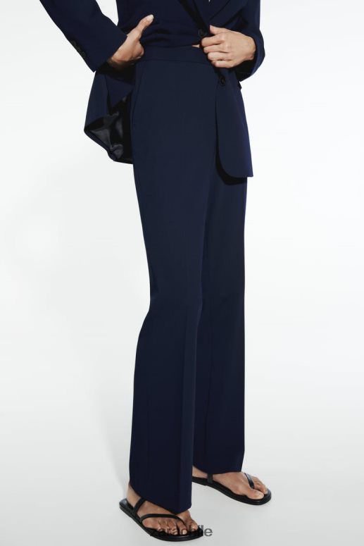 ropa cl Zara mujer pantalones acampanados largos Azul marino JJ06N4885