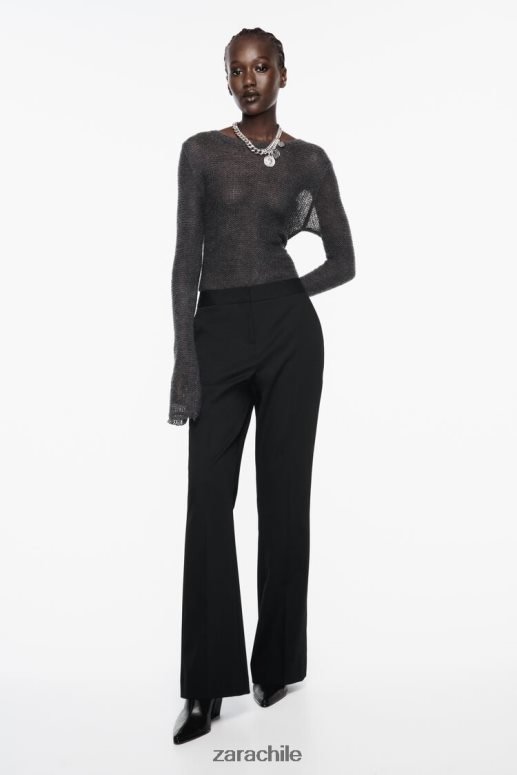 ropa cl Zara mujer pantalones acampanados largos negro JJ06N4880