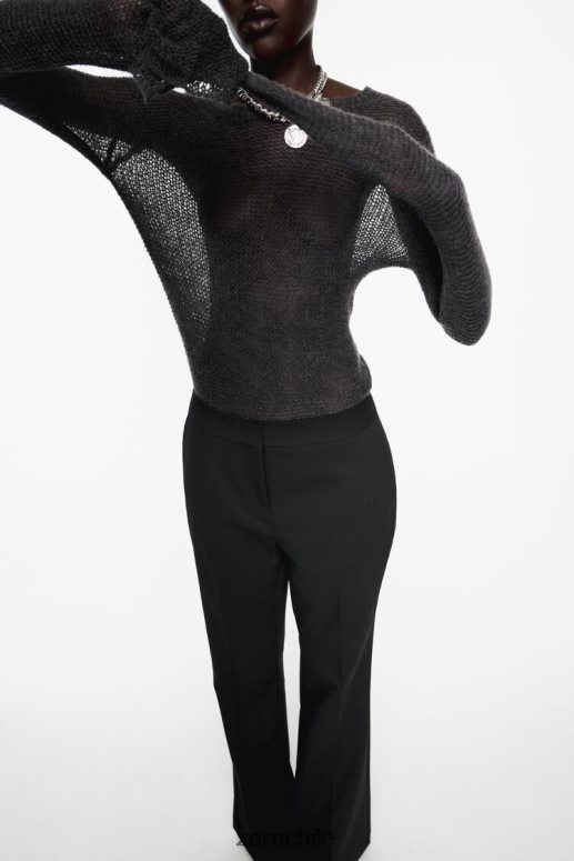 ropa cl Zara mujer pantalones acampanados largos negro JJ06N4880