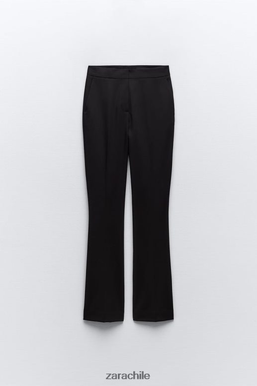 ropa cl Zara mujer pantalones acampanados largos negro JJ06N4880