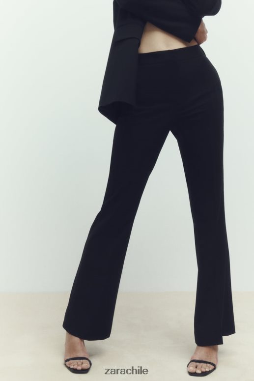 ropa cl Zara mujer pantalones acampanados largos negro JJ06N4892