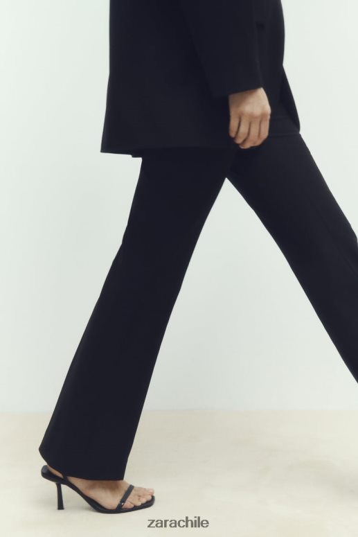 ropa cl Zara mujer pantalones acampanados largos negro JJ06N4892