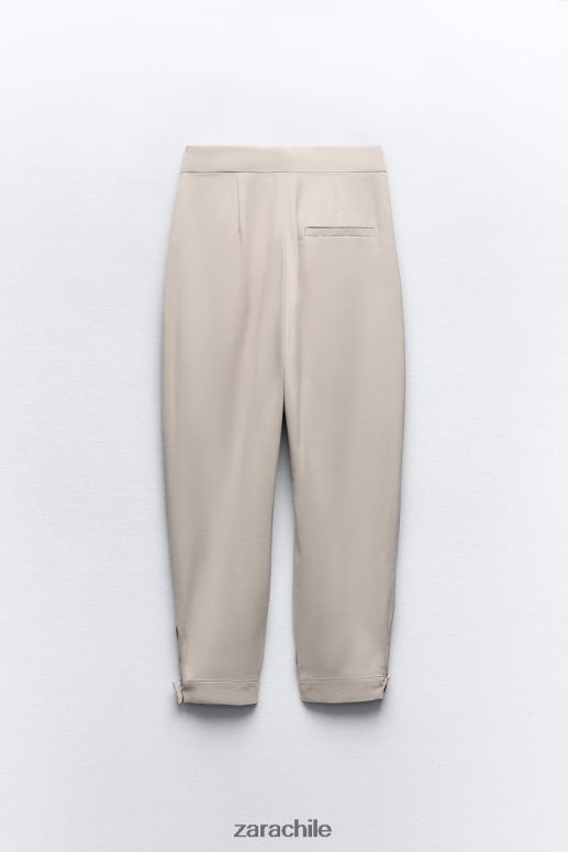 ropa cl Zara mujer pantalones cónicos arena JJ06N4903