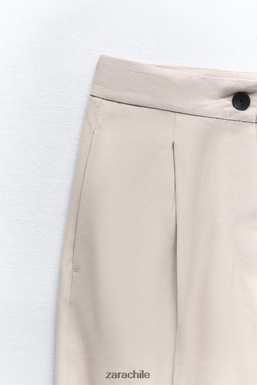 ropa cl Zara mujer pantalones cónicos arena JJ06N4903