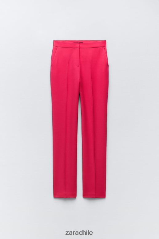 ropa cl Zara mujer pantalones de pierna recta fucsia JJ06N4901