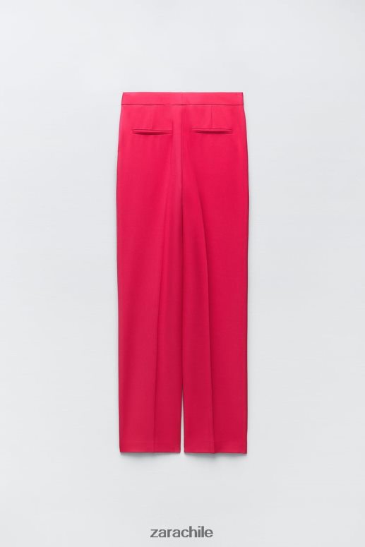 ropa cl Zara mujer pantalones de pierna recta fucsia JJ06N4901