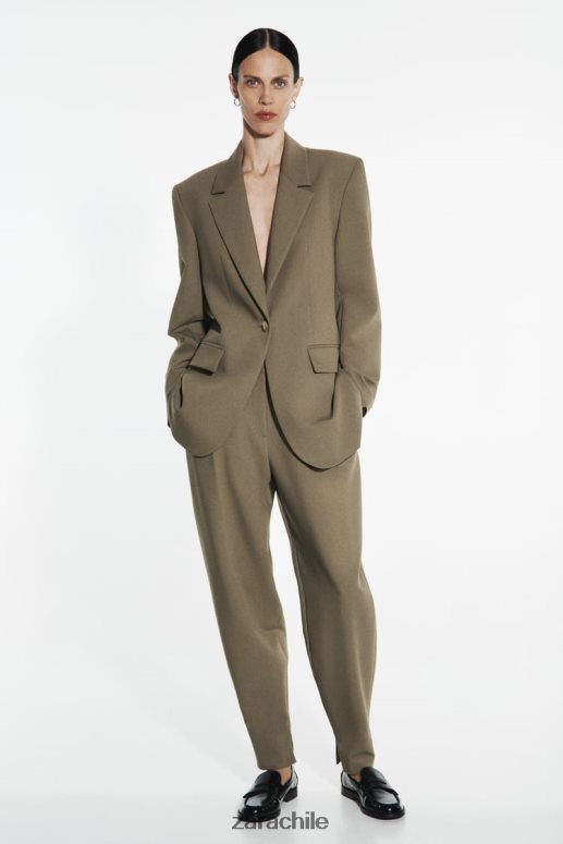 ropa cl Zara mujer pantalones martillo caqui JJ06N4905