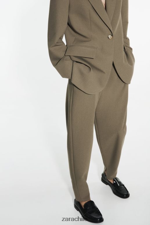 ropa cl Zara mujer pantalones martillo caqui JJ06N4905