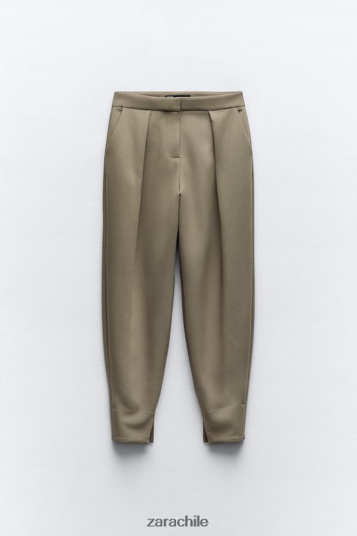 ropa cl Zara mujer pantalones martillo caqui JJ06N4905