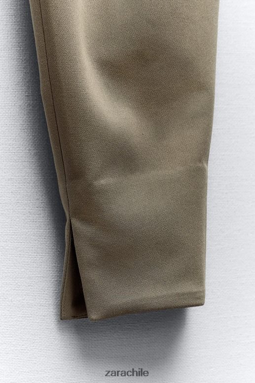 ropa cl Zara mujer pantalones martillo caqui JJ06N4905