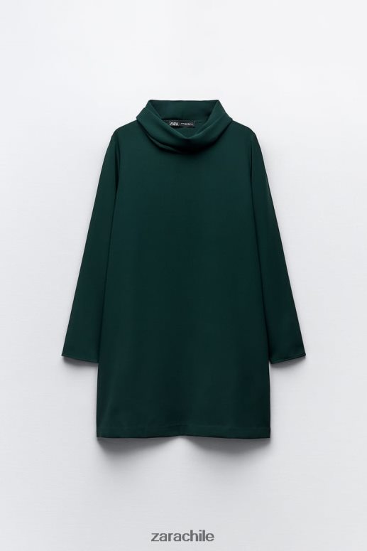 ropa cl Zara mujer mini vestido recto verde azul JJ06N4233