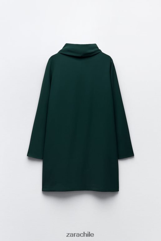 ropa cl Zara mujer mini vestido recto verde azul JJ06N4233