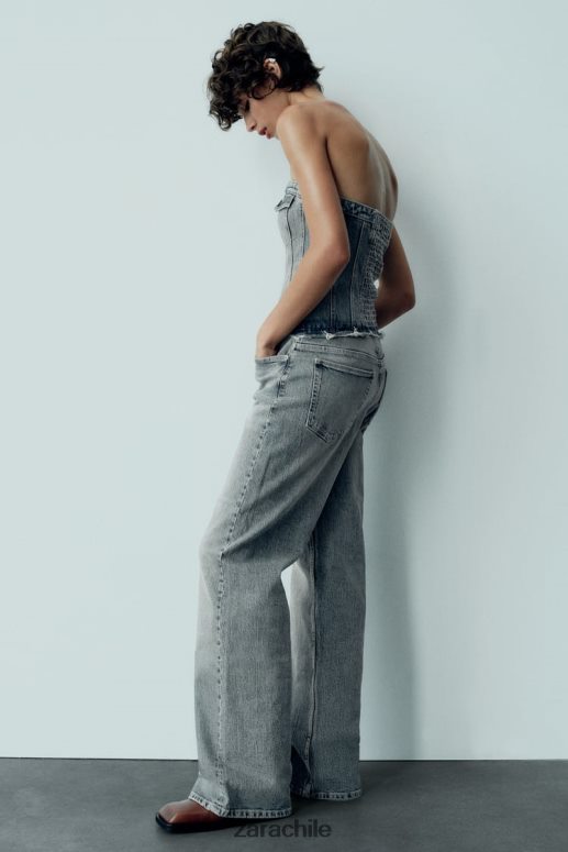 ropa cl Zara mujer mono vaquero sin tirantes trf Azul marino JJ06N4246