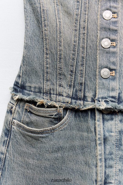 ropa cl Zara mujer mono vaquero sin tirantes trf Azul marino JJ06N4246