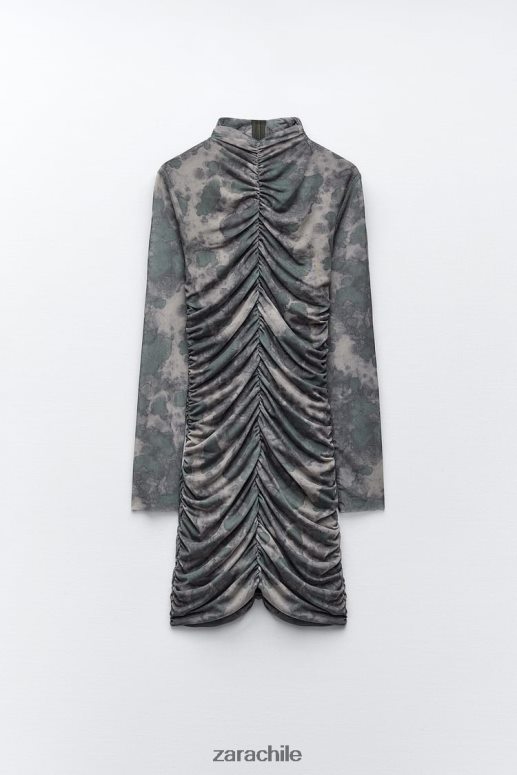 ropa cl Zara mujer vestido de tul estampado verduras JJ06N4245