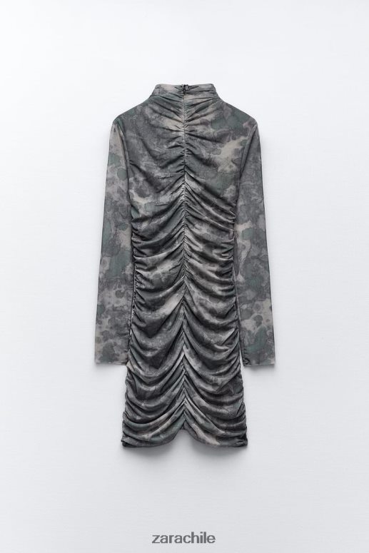 ropa cl Zara mujer vestido de tul estampado verduras JJ06N4245