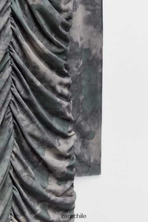 ropa cl Zara mujer vestido de tul estampado verduras JJ06N4245