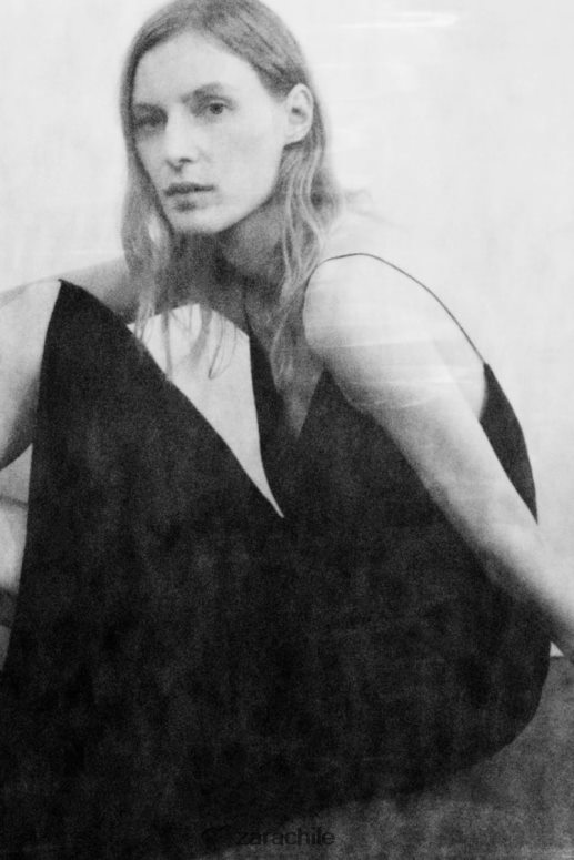 ropa cl Zara mujer vestido lencero negro JJ06N4833