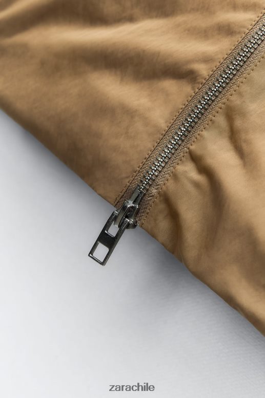 ropa cl Zara mujer vestido mini bomber verde oliva JJ06N4242