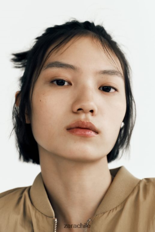 ropa cl Zara mujer vestido mini bomber verde oliva JJ06N4242