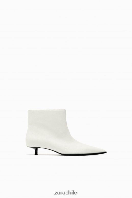 calzado cl Zara mujer botines con tacón gatito blanco JJ06N4730