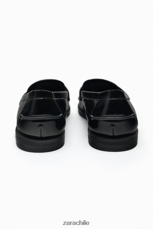 calzado cl Zara mujer mocasines penny de charol sintético negro JJ06N4740