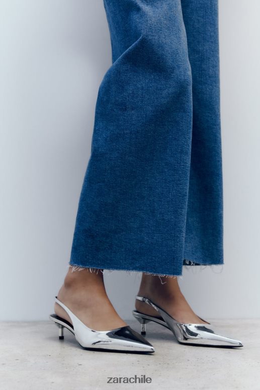 calzado cl Zara mujer tacones de gatito destalonados plata JJ06N4738