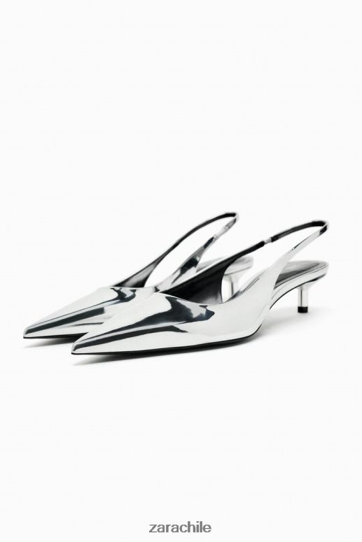 calzado cl Zara mujer tacones de gatito destalonados plata JJ06N4738