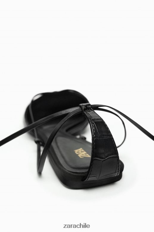 calzado cl Zara mujer zapatos con cordones y tacón abierto negro JJ06N4737