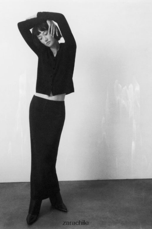 ropa cl Zara mujer Jersey polo de punto 100% lana negro JJ06N4268