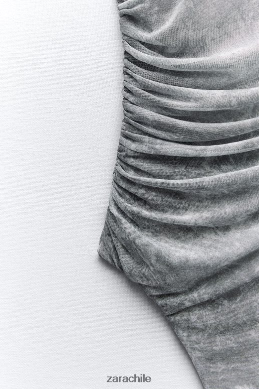 ropa cl Zara mujer body de tul estampado grises JJ06N4257