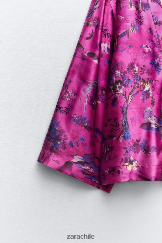 ropa cl Zara mujer camisa tipo kimono estampada multicolor JJ06N4275