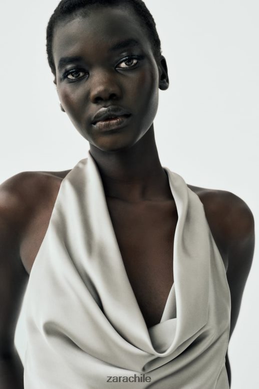 ropa cl Zara mujer top con efecto satinado oro suave JJ06N4284