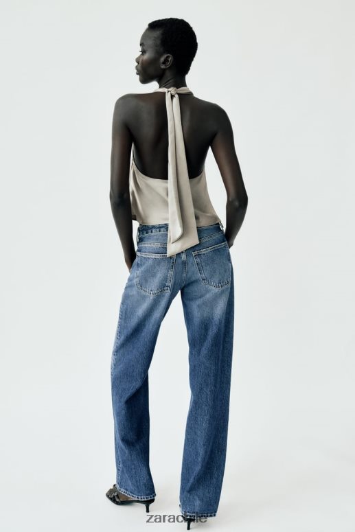 ropa cl Zara mujer top con efecto satinado oro suave JJ06N4284