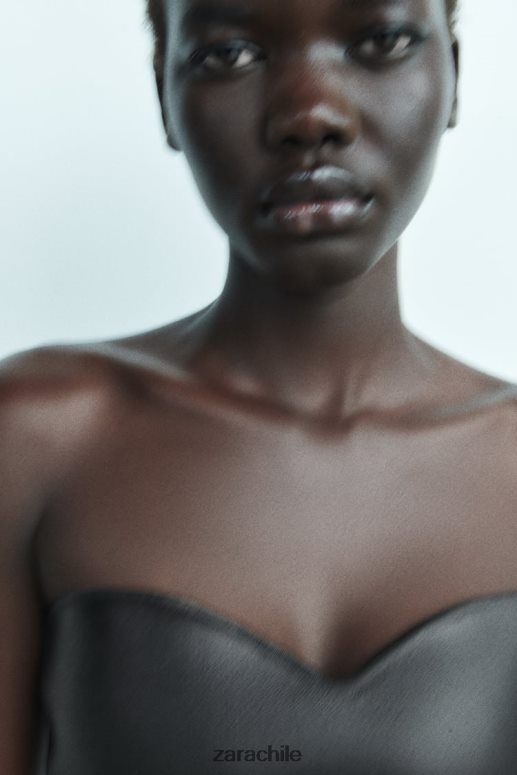 ropa cl Zara mujer top corpiño de punto negro JJ06N4267