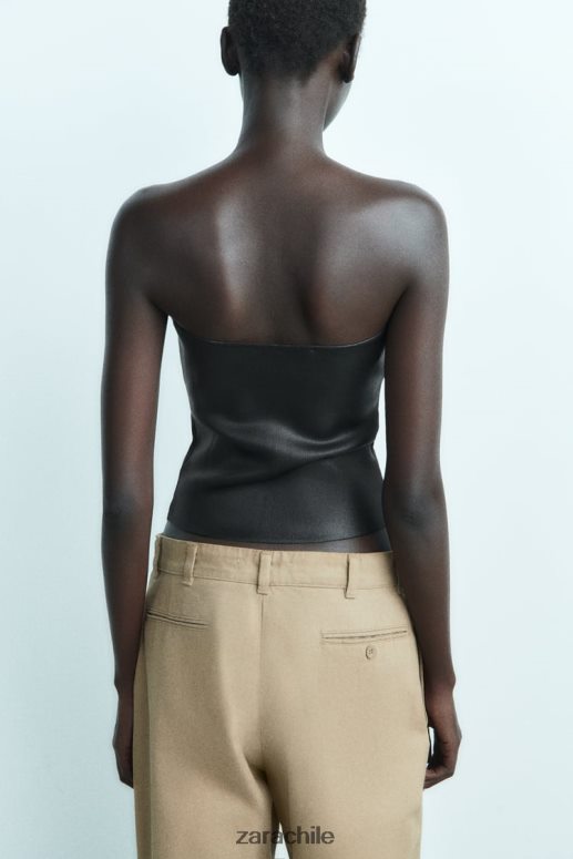 ropa cl Zara mujer top corpiño de punto negro JJ06N4267