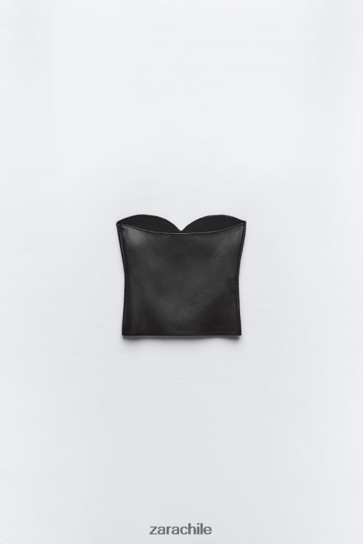 ropa cl Zara mujer top corpiño de punto negro JJ06N4267